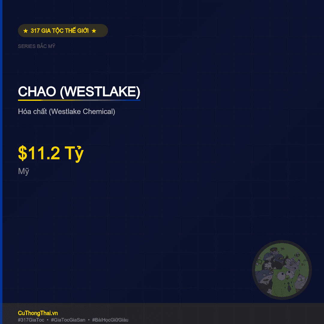 Gia Tộc Chao — Từ Nhà Máy PVC Đài Loan → Westlake Chemical $12.1 Tỷ Doanh Thu: Đế Chế Hóa Chất Gốc Hoa