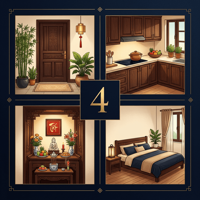 Phong Thuỷ Nhà Phố 2026 — Bố Trí Cửa, Bếp, Phòng Ngủ, Bàn Thờ Đúng Chuẩn