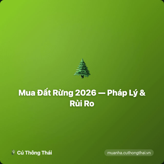 Mua Đất Rừng 2026 — Pháp Lý, Giá, Rủi Ro Cần Biết