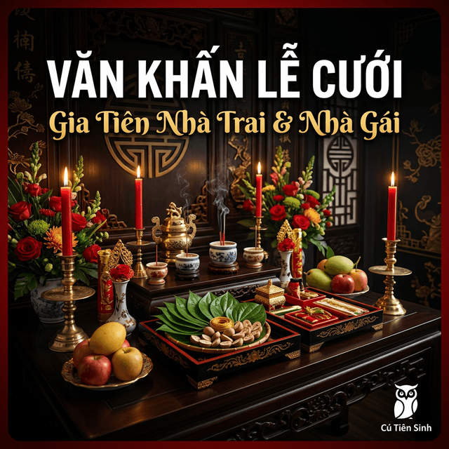 Văn Khấn Lễ Cưới — Gia Tiên Nhà Trai & Nhà Gái