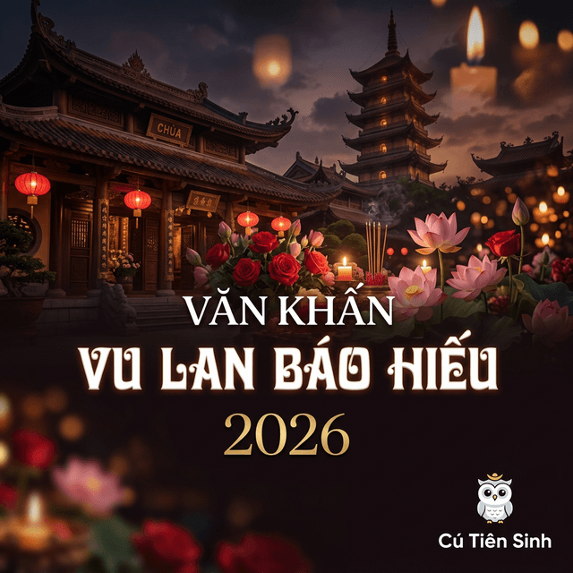 Văn Khấn Vu Lan Báo Hiếu 2026 — Cúng Tại Nhà & Chùa