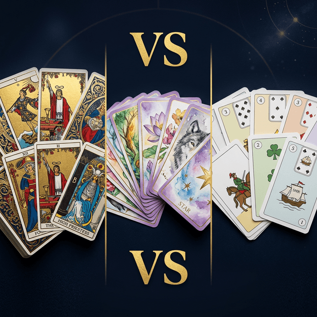 So Sánh Tarot Oracle Lenormand